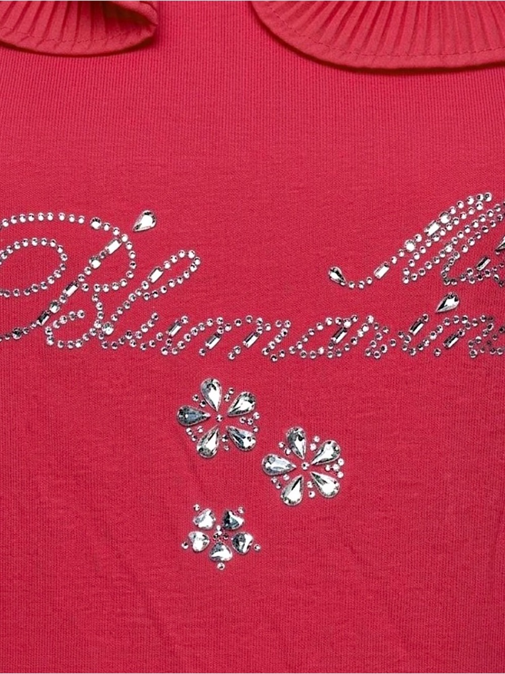 Vintage Y2K Miss Blumarine Rhinestone Ruffle Top - Picture 3 of 6